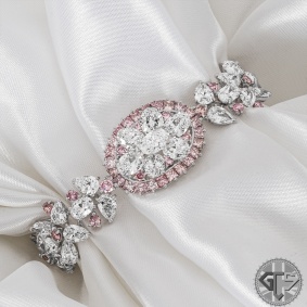 Platinum Fancy Pink & White Diamond Bracelet